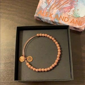 Alex and Ani rose gold beaded bangle bracelet